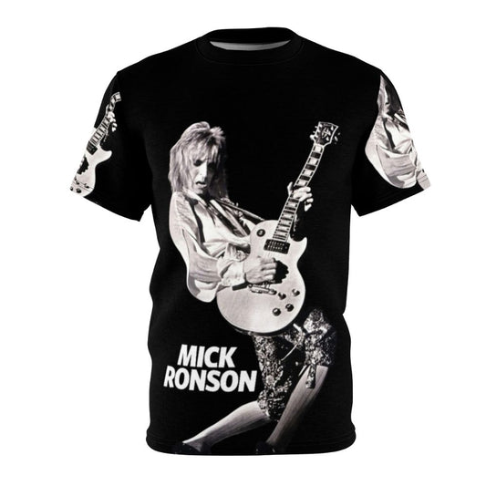 Retro Mick Ronson inspired psychedelic rock guitarist t-shirt