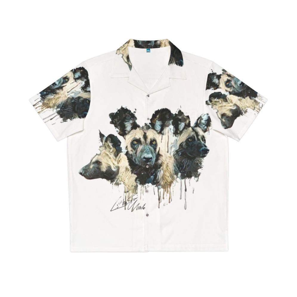 Vibrant Cerberus Hawaiian Shirt with African Wild Dog Print