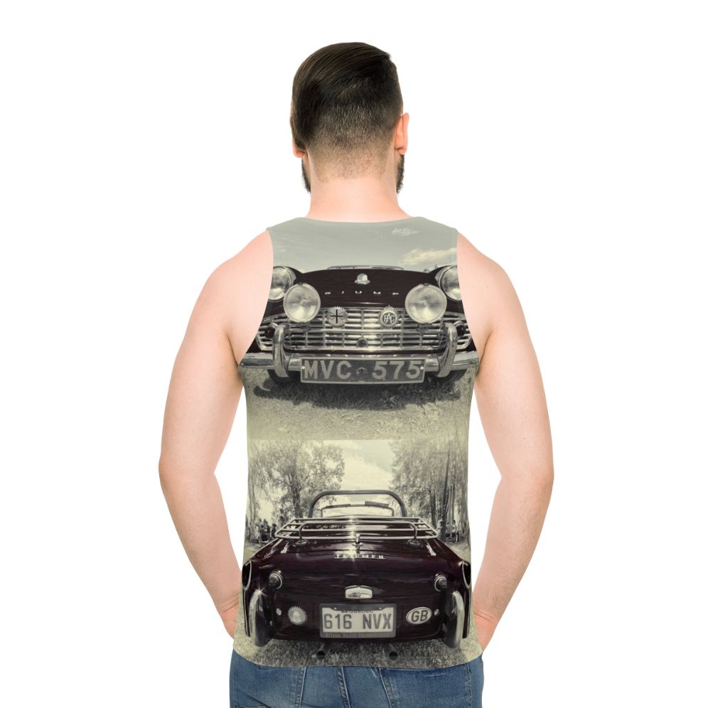 Triumph TR3 retro unisex tank top - men back