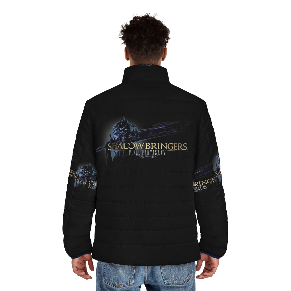 Final Fantasy XIV Shadowbringers Logo Puffer Jacket - men back