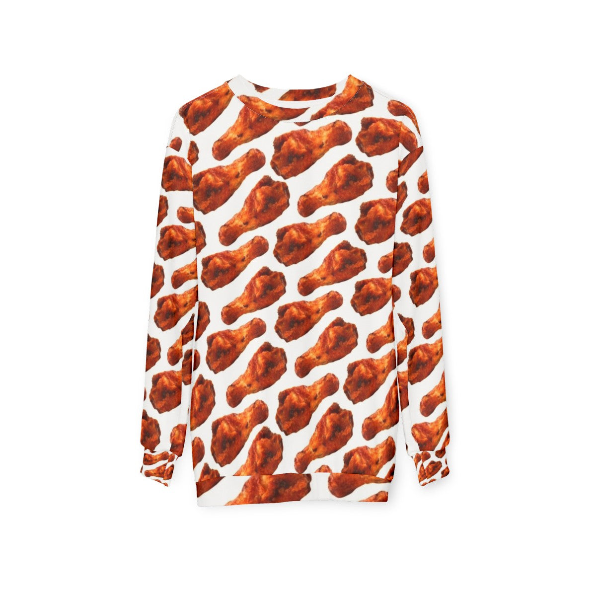 Buffalo chicken wing pattern sweatshirt - hanging