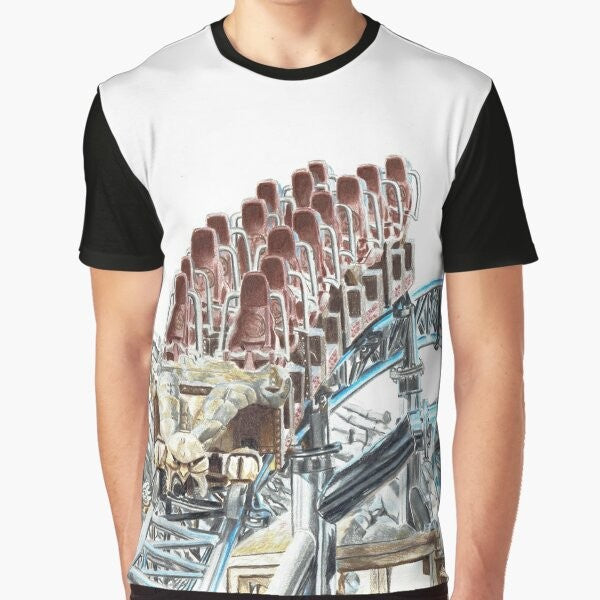 Taron launch roller coaster graphic t-shirt