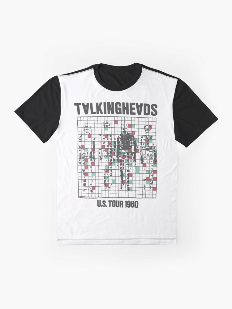 Talking Heads inspired vintage graphic t-shirt featuring the 80s new wave band - Flat lay