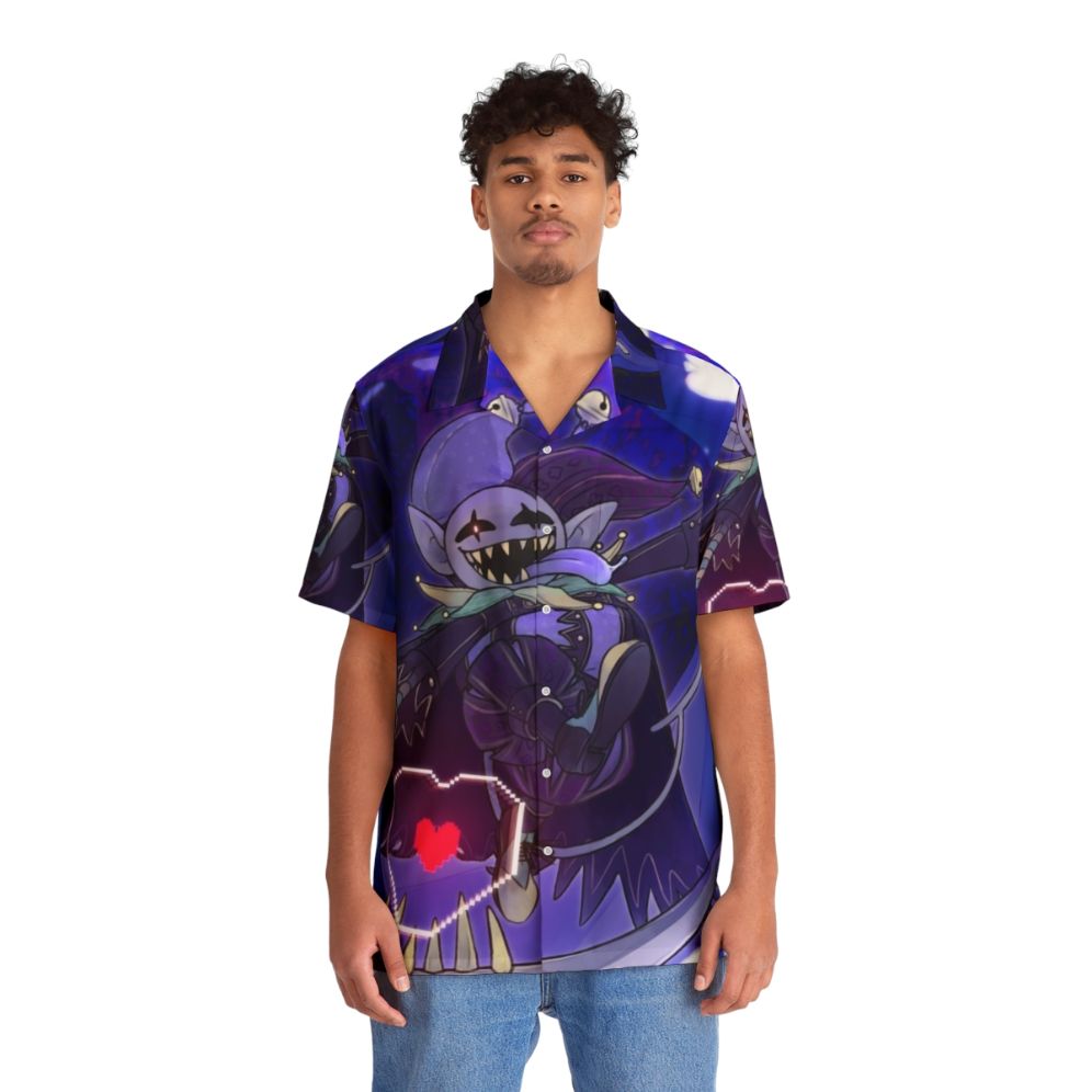 Deltarune Jevil Hawaiian Shirt with Jester Design - People Front