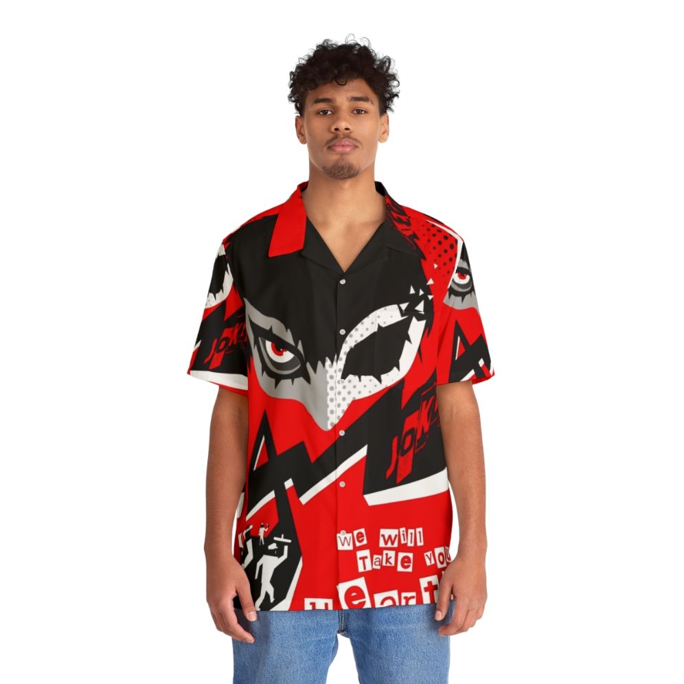 Persona 5 Joker "Take Your Heart" Hawaiian Shirt - People Front