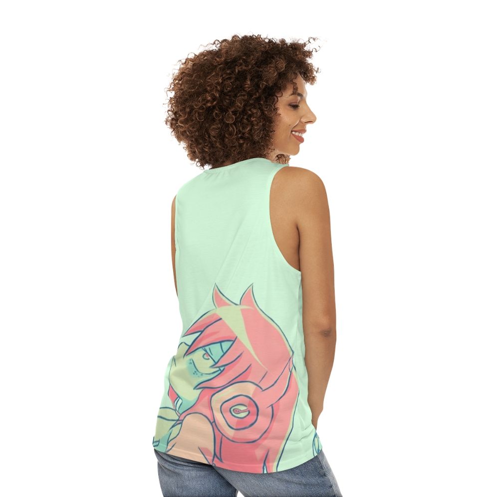 Watamote Unisex Anime Graphic Tank Top - women back