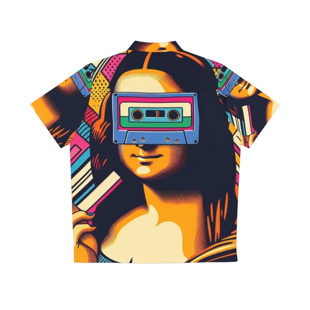 Retro DJ Mona Hawaiian Shirt with Analog Audio Cassette Vibes - Back