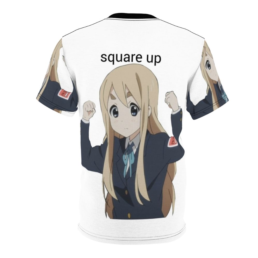 Anime-inspired Mugi Kotobuki Square Up design on a high-quality t-shirt - Back