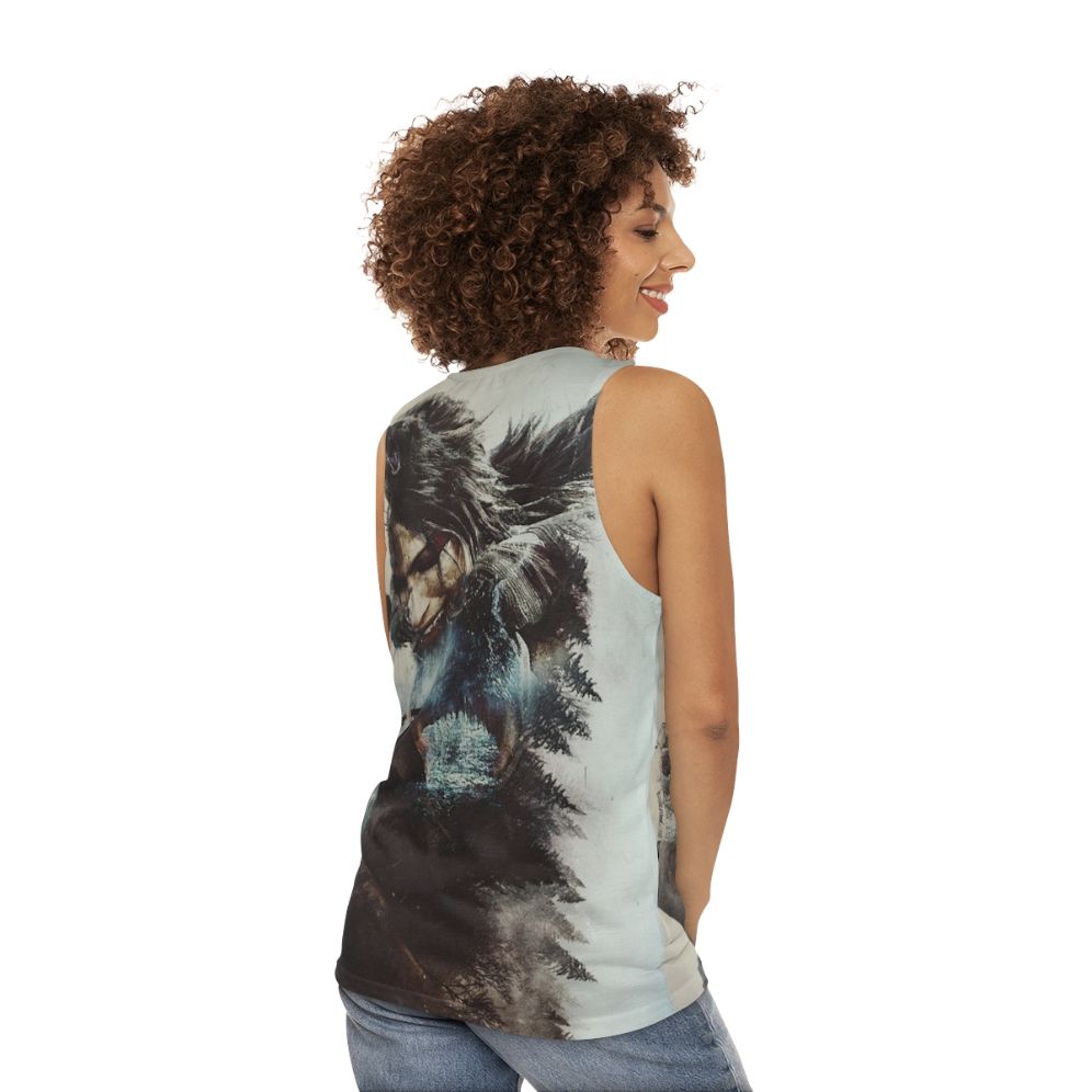 Lara Croft Winter Edition Unisex Gaming Tank Top - women back