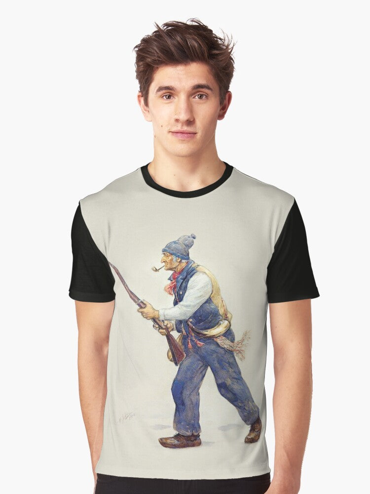 Quebec Patriote Rebellion 1837-1838 Historical Painting Graphic T-Shirt - Men