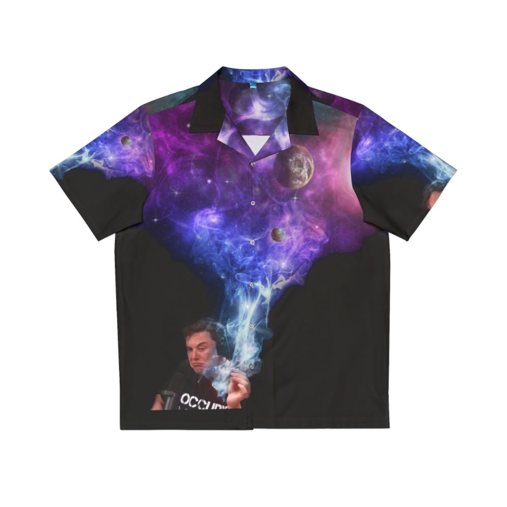 Elon Musk Smoking Weed in Space Hawaiian Shirt