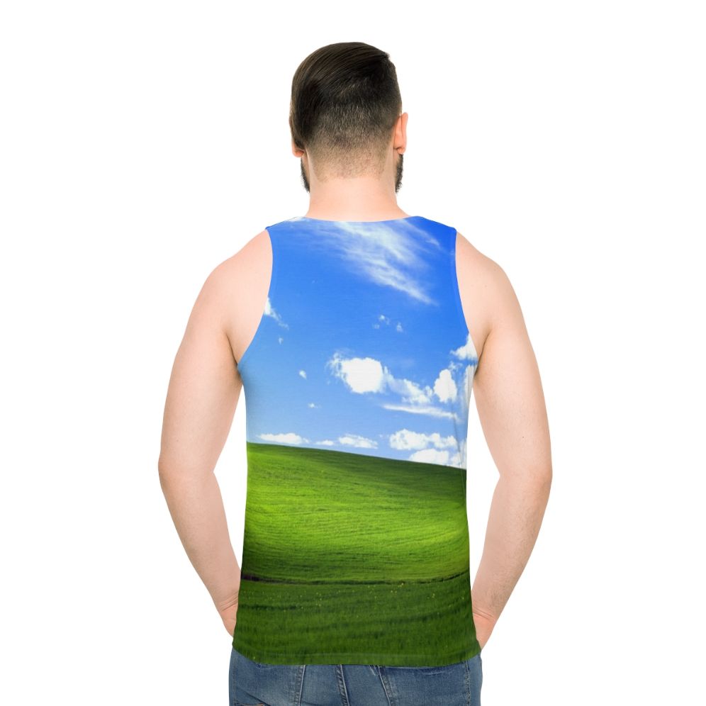 Windows XP Default Desktop Meme Unisex Tank Top - men back