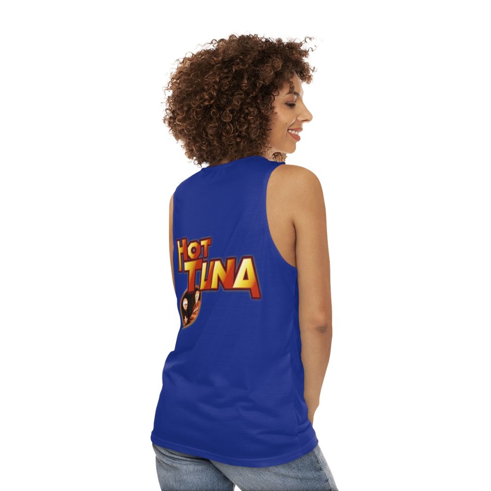 Unisex music inspired retro rock style tank top - women back