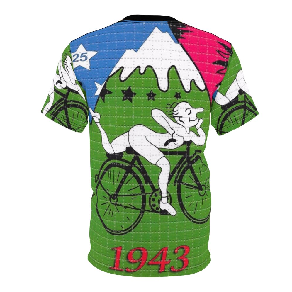 Psychedelic t-shirt design featuring LSD and Bicycle Day imagery - Back