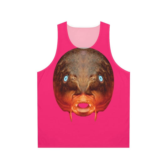 Unisex tank top featuring a surrealist "Trout Mask Replica" design