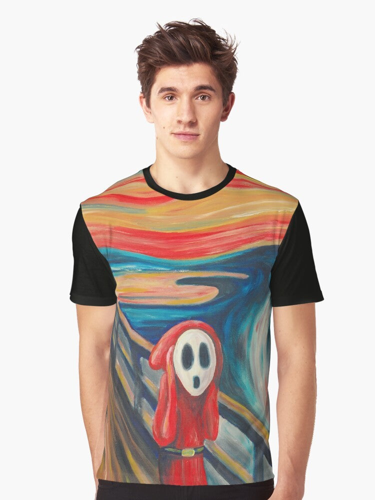 Edvard Munch's famous "The Scream" painting printed on a graphic t-shirt - Men