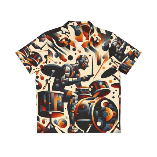 Abstract music drummer Hawaiian shirt with tropical drum design