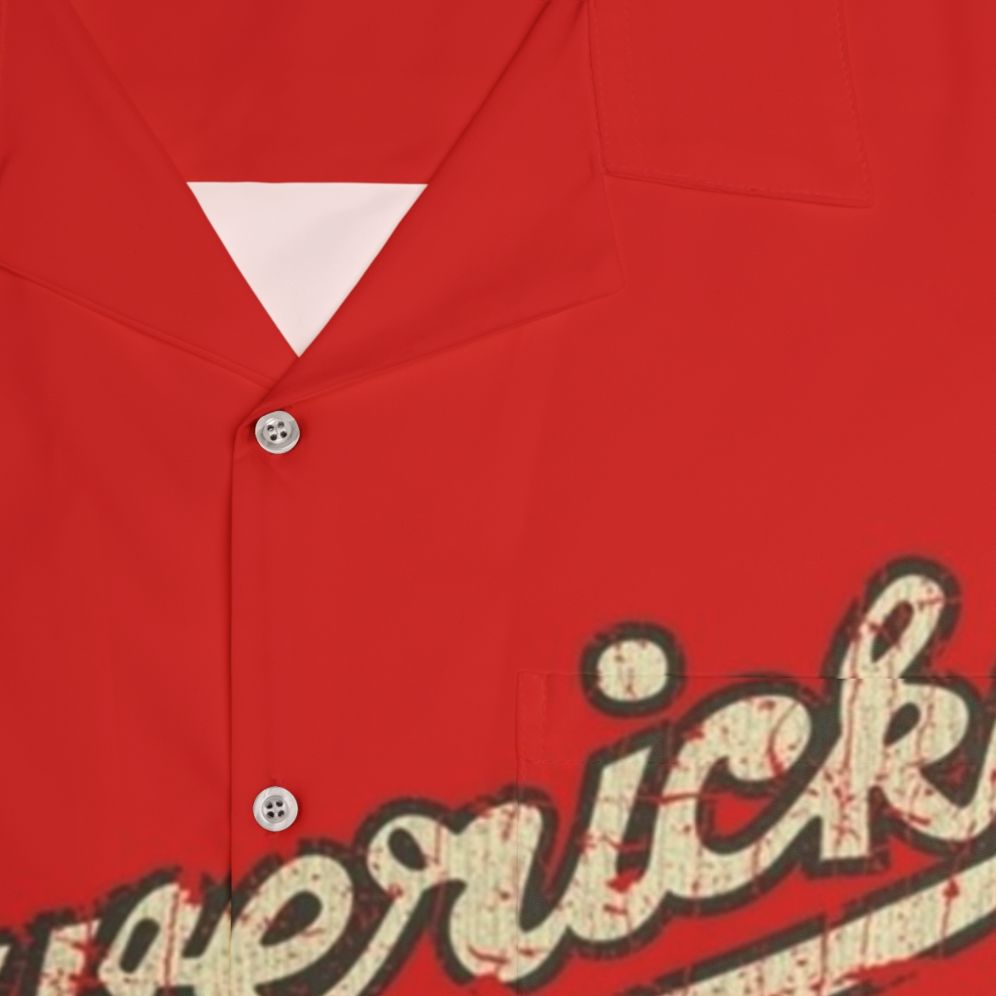 Vintage 1970s Portland Mavericks Hawaiian Baseball Shirt - Detail