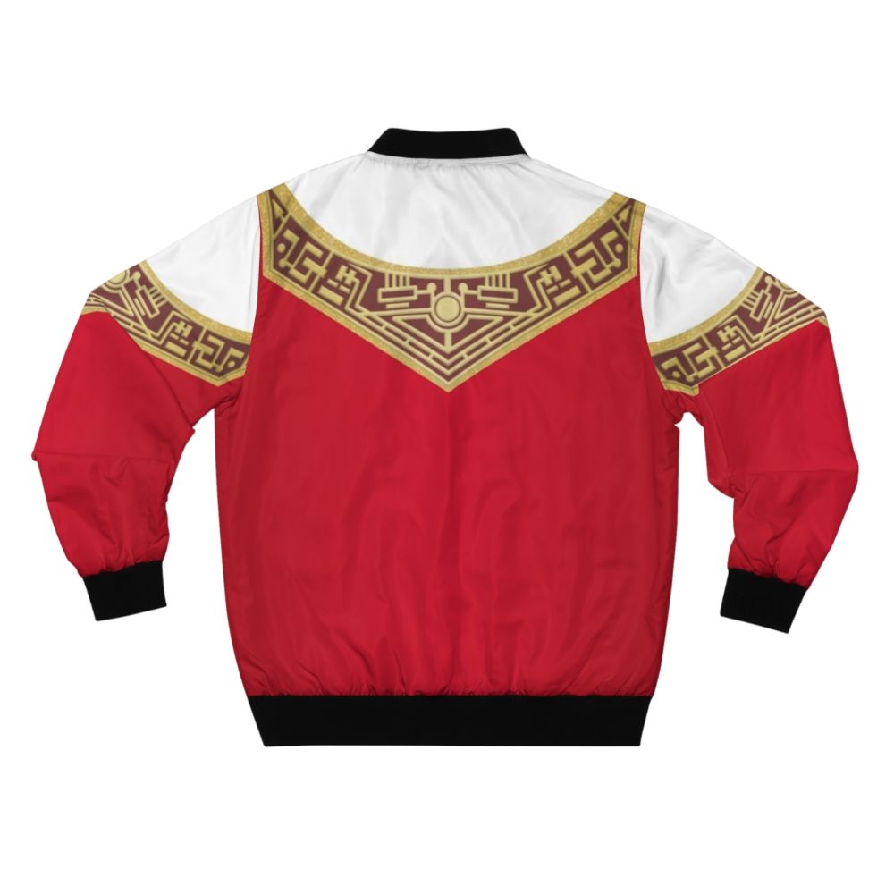 Zeo Red Bomber Jacket with Power Rangers Graphic - Back