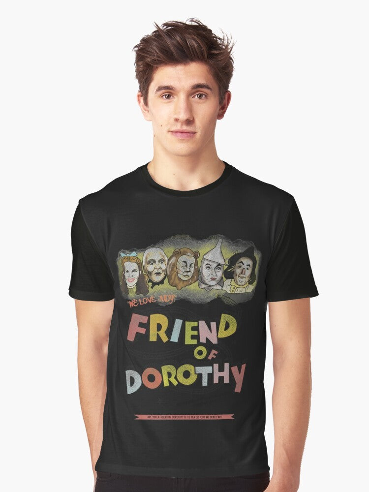 "Friend of Dorothy" graphic t-shirt featuring Wizard of Oz inspired imagery and LGBTQ+ themes - Men