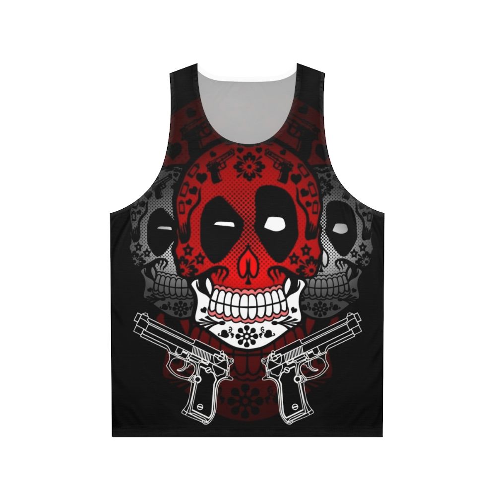 Candy Pool Unisex Tank Top with Sugar Skull Design