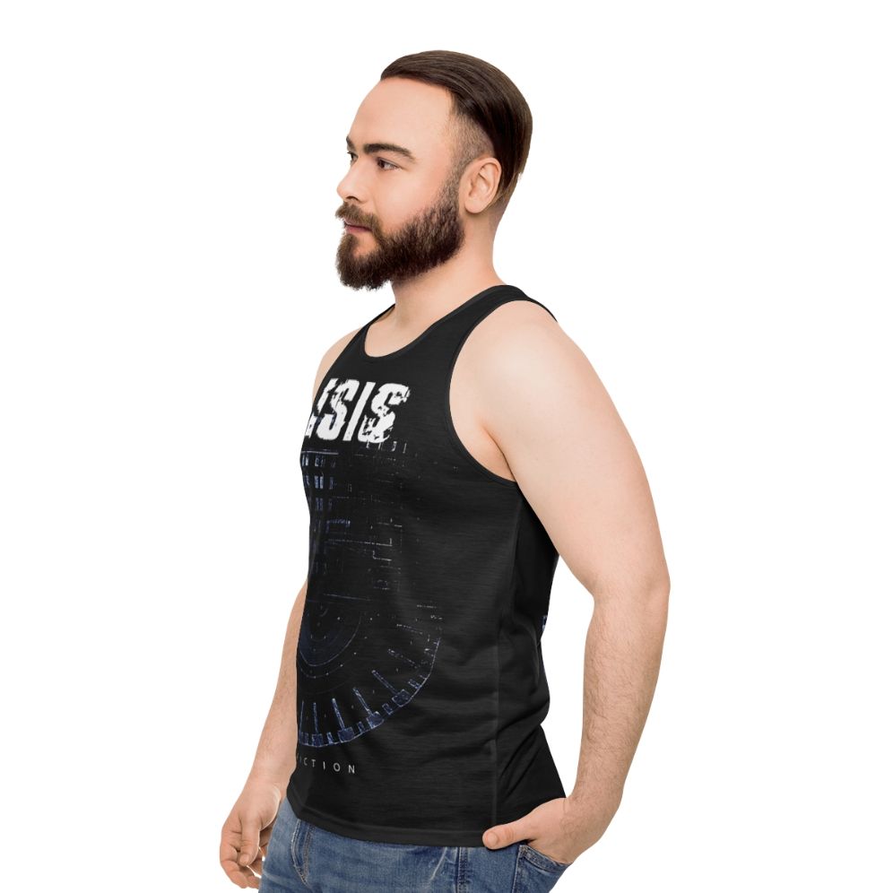 Unisex tank top for hardcore metal band fans - men side