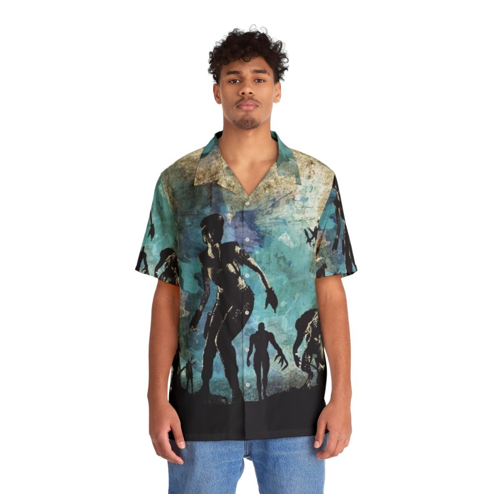 Resident Evil Minimalist Art Hawaiian Shirt - People Front