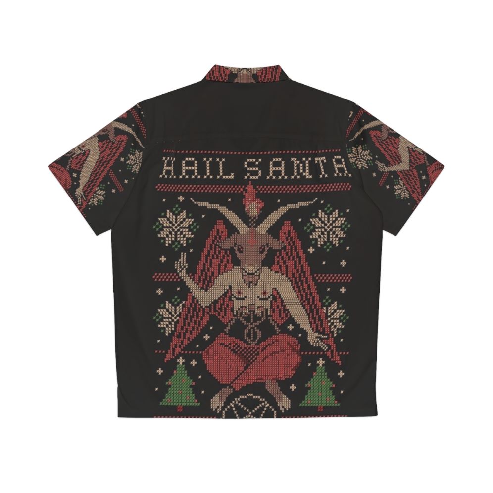 Hail Santa Pixel Art Hawaiian Christmas Shirt - Back