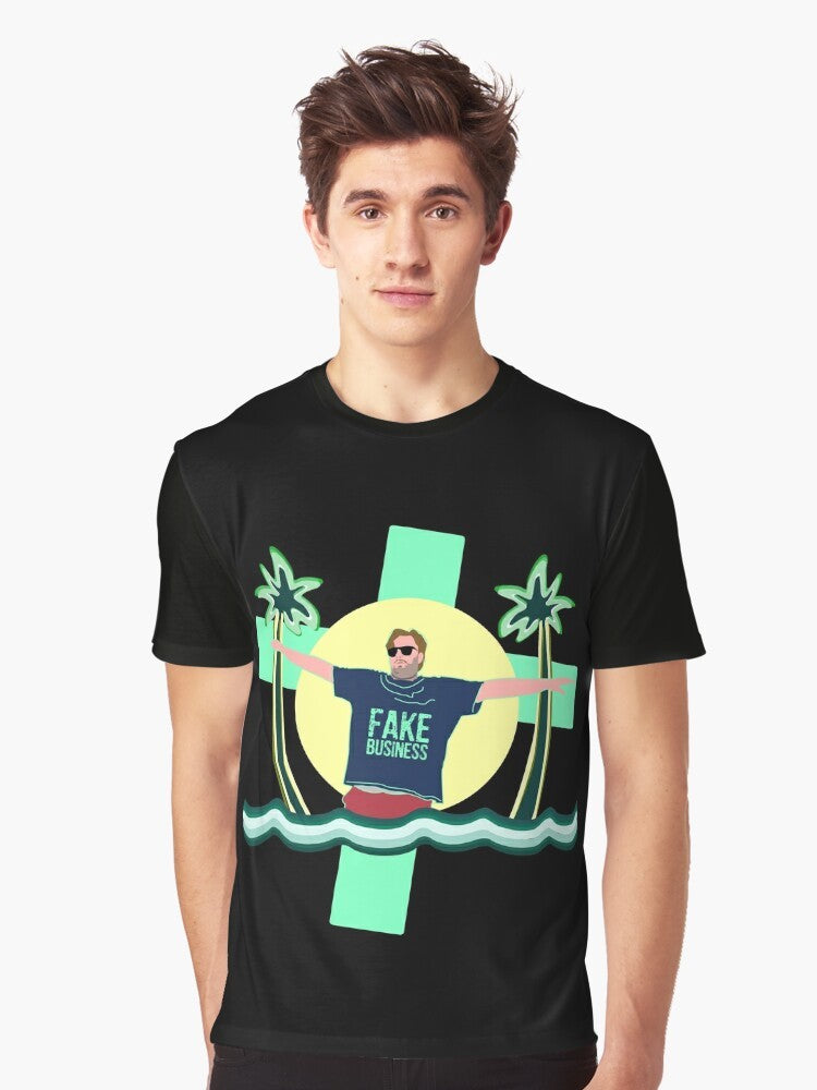 Tim Dillon comedy graphic t-shirt with palm trees and sun - Men