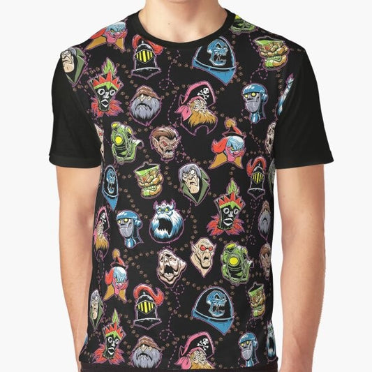 Mystery Maniacs Graphic T-Shirt featuring a colorful and quirky design by artist Phil Postma