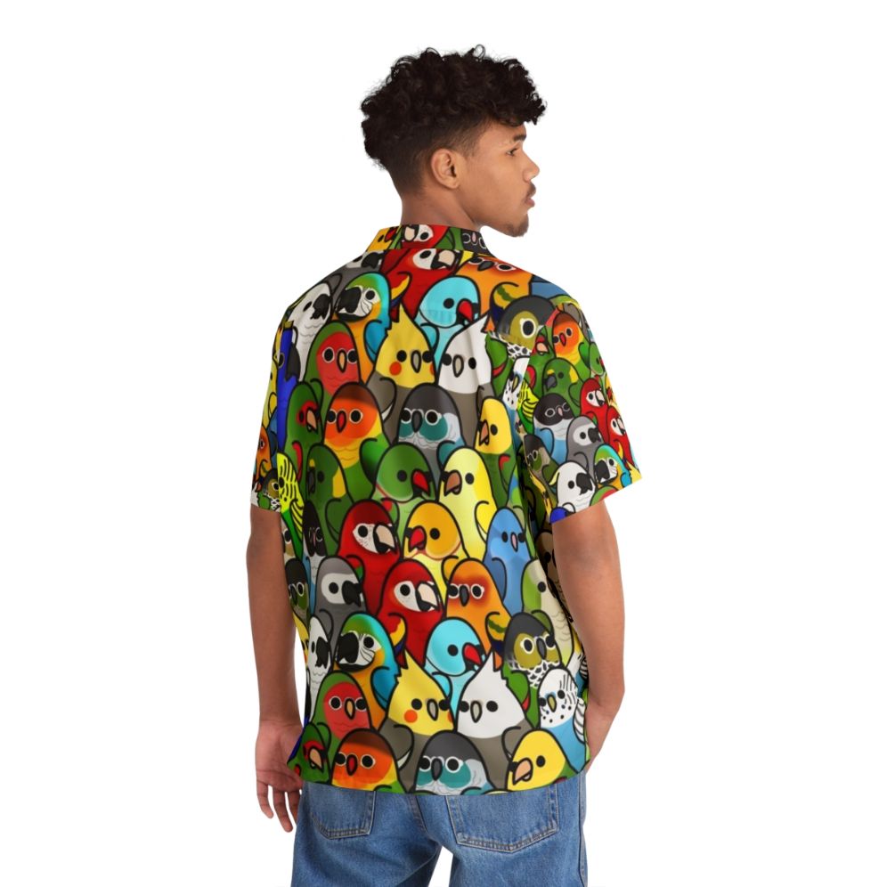 Colorful Hawaiian shirt with a vibrant bird print design - People Back