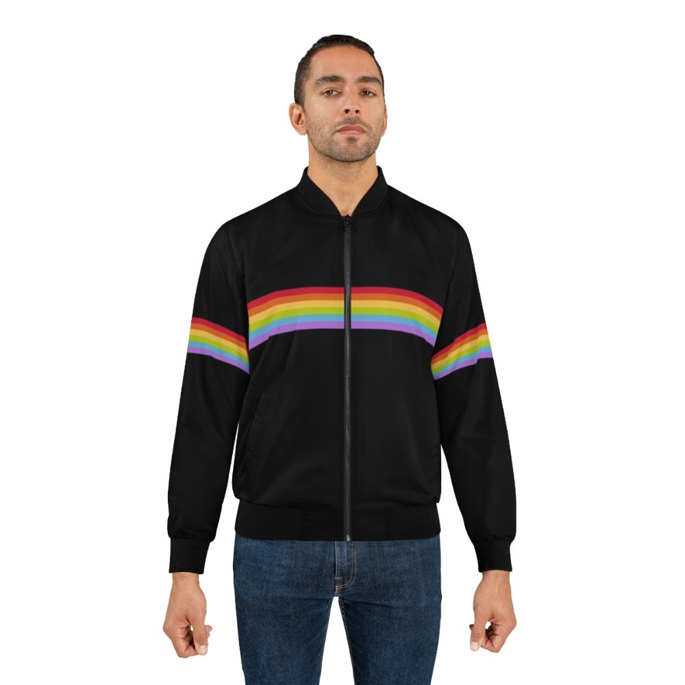 Gay Pride Rainbow Stripe Bomber Jacket - Lifestyle