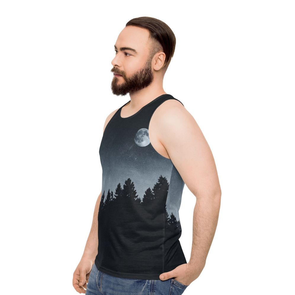 Unisex Under Moonlight Nature Tank Top - men side