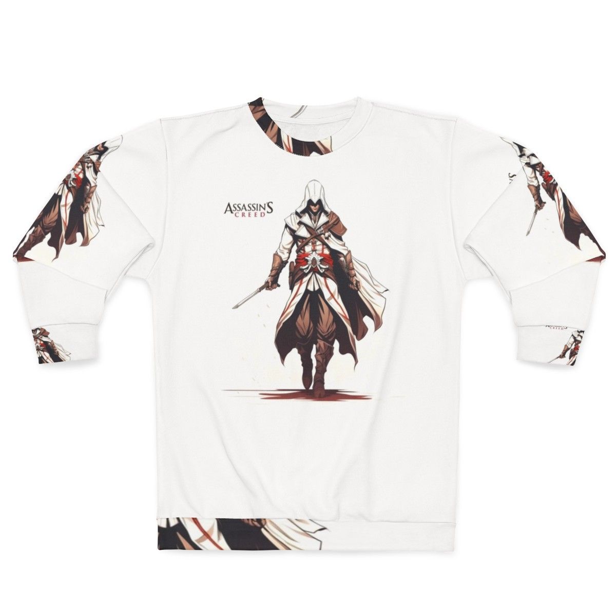 Assassin's Creed art inspired sweatshirt featuring mysterious warriors