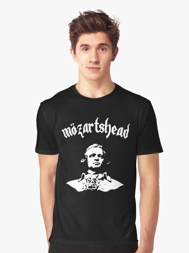 Graphic t-shirt featuring a portrait of the classical composer Wolfgang Amadeus Mozart - Men