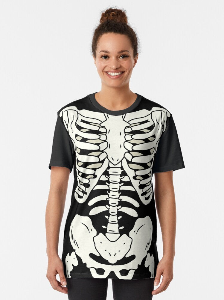 Bones graphic t-shirt with punk, skeleton, and grunge design - Women