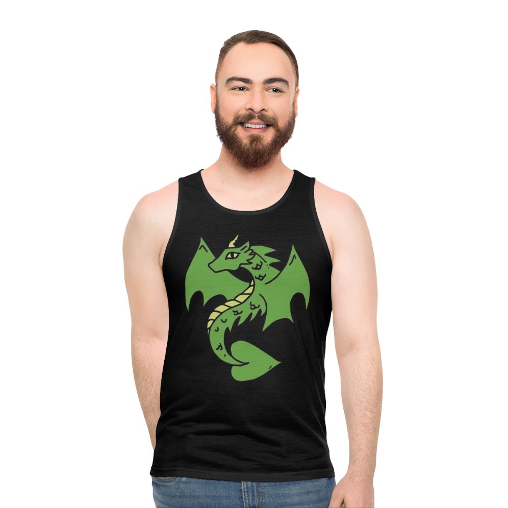 Green dragon unisex tank top design - men