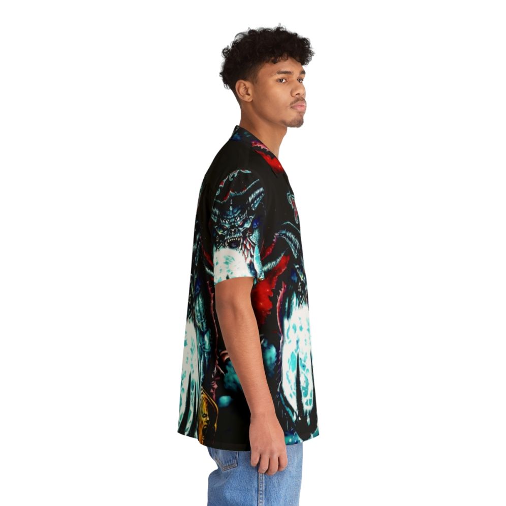 Metal Master Hawaiian Shirt with Celestial Moon Demon Design - People Pight