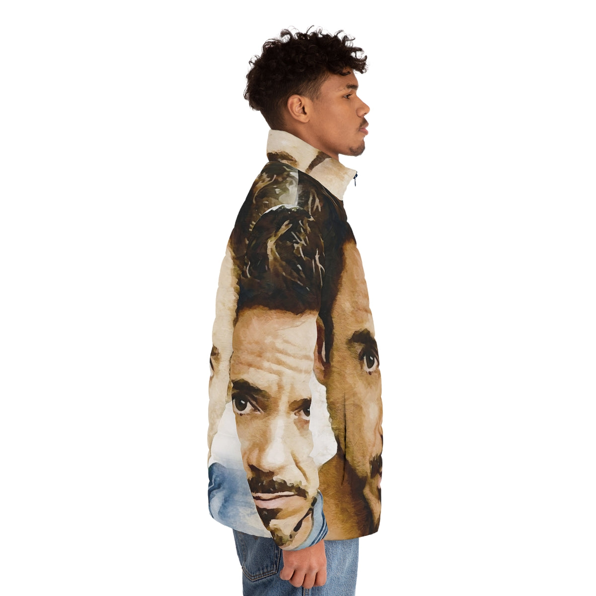 Robert Downey Jr. Inspired Puffer Jacket, perfect for movie fans - men side right