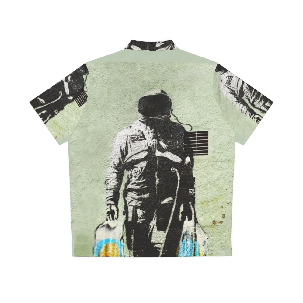 Banksy Astronaut Shopping Bags Hawaiian Shirt - Back