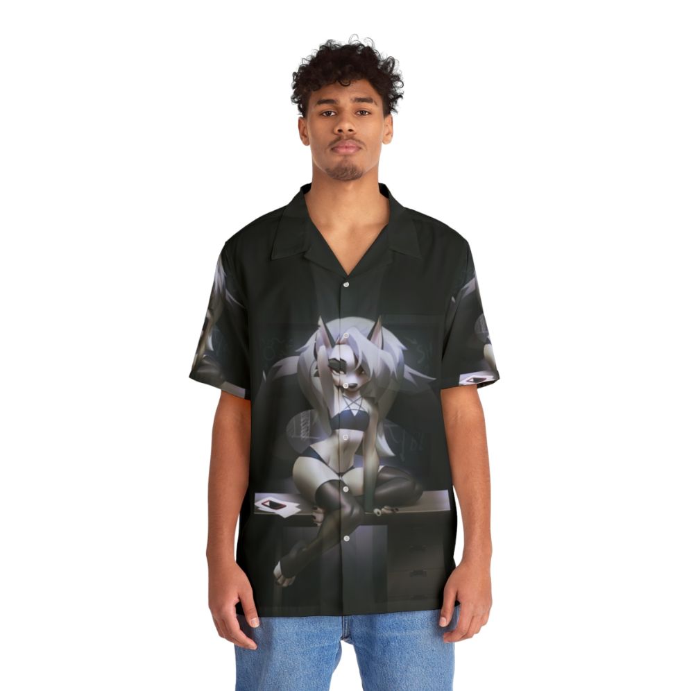 Demon Girl Anthro Wolf Hawaiian Shirt - People Front