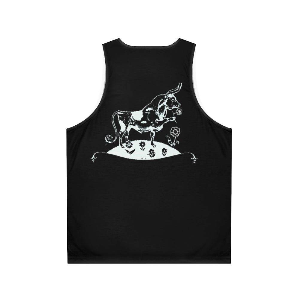 Ferdinand The Bull White Unisex Tank Top for Indie Rock Music Fans - Back