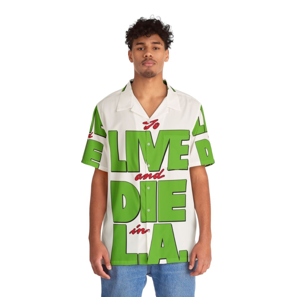 Thriller Hawaiian Shirt Featuring "To Live And Die In L.A." Movie Title - People Front