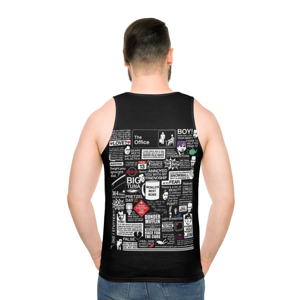 The Office TV Show Quotes Unisex Tank Top - men back