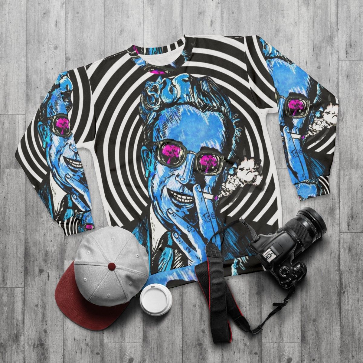 Dr. Strangelove themed sweatshirt with classic film graphic - flat lay