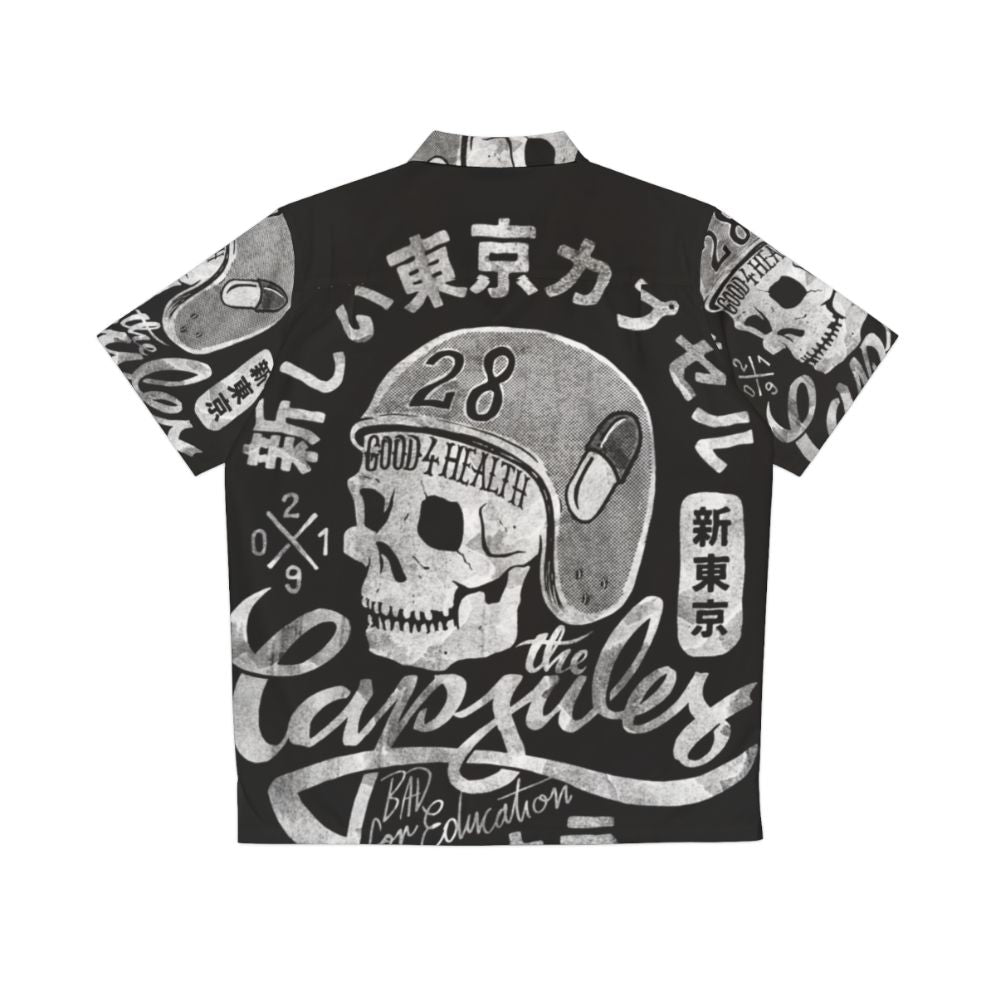 Capsules Hawaiian Shirt with Cyberpunk Anime Biker Designs - Back