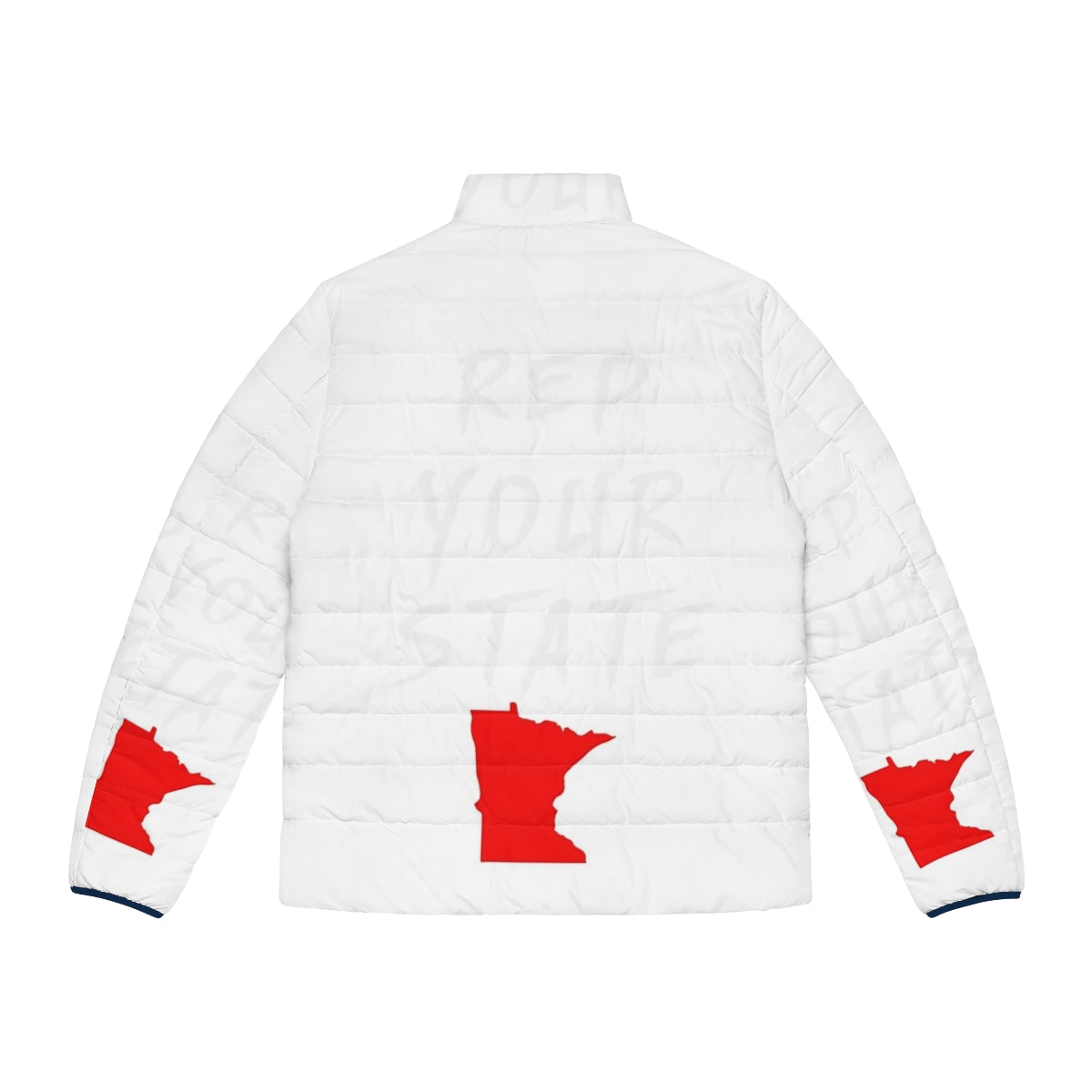 Minnesota Puffer Jacket featuring a state design - Back