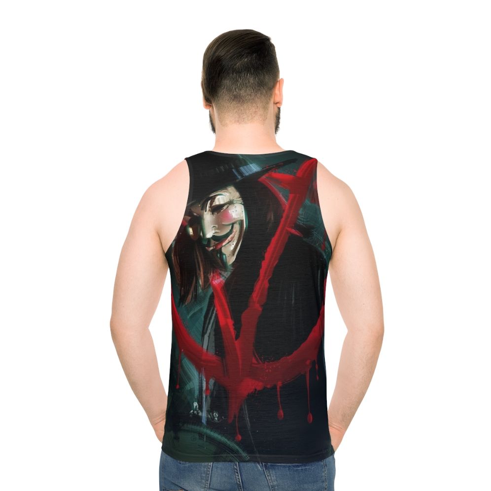 Unisex V For Vendetta Tank Top - men back