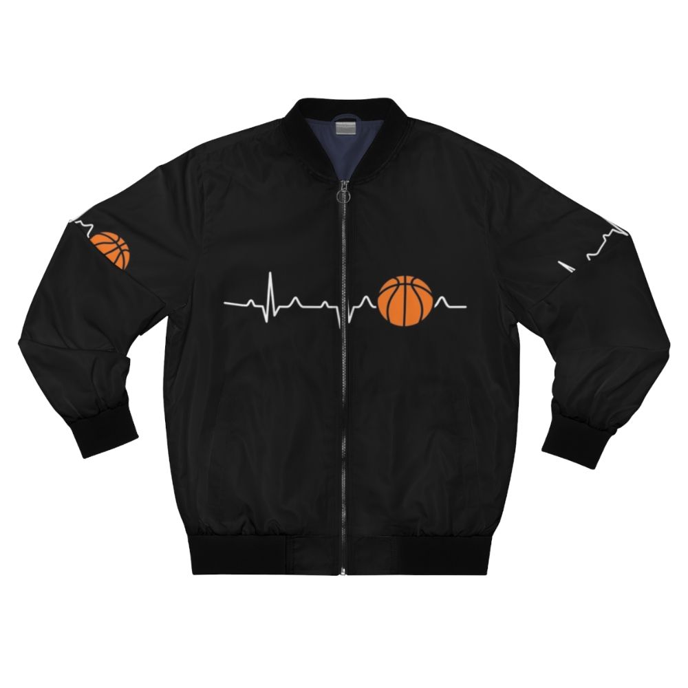 Basketball Heartbeat Bomber Jacket for Sports Lovers