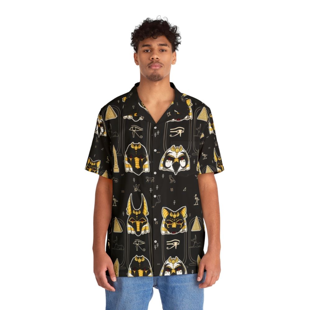 Kemetic Egyptian Shirt with Anubis, Horus, and Other Egyptian Gods - People Front